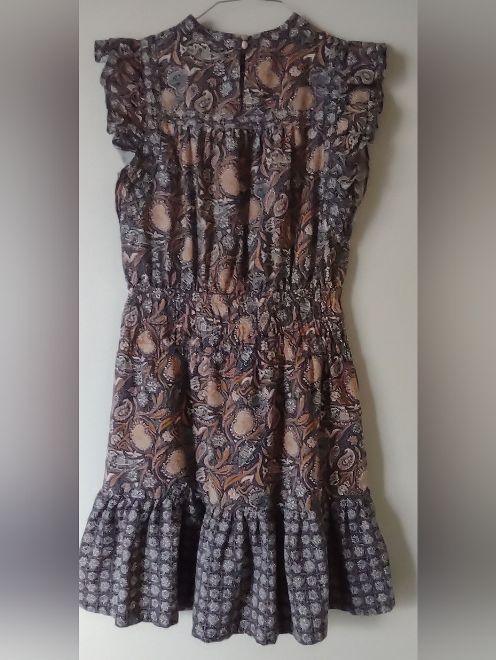 Women’s Universal Thread Paisley Smocked Waist Cotton/Linen Summer Dress S